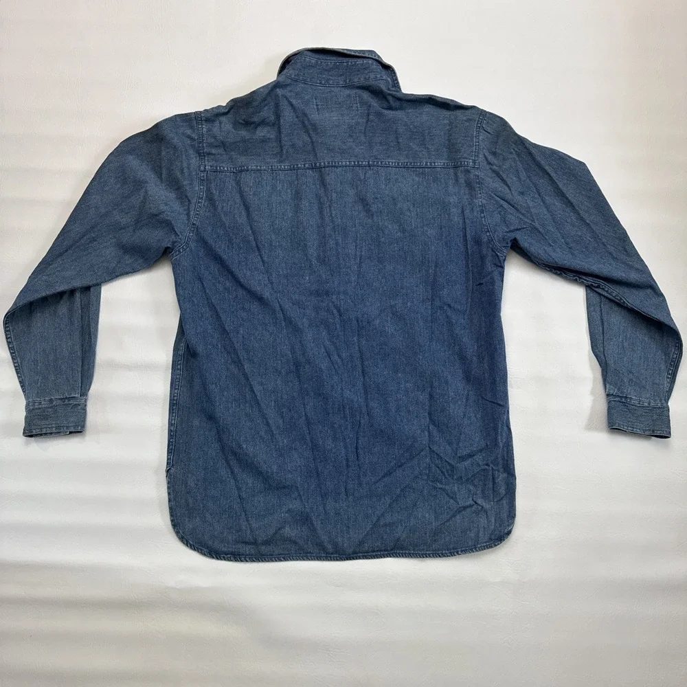 Vintage Y2K Harley Davidson Denim Long Sleeve Shirt Men's Sz‎ M Biker Snap Up